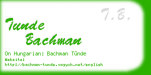 tunde bachman business card
